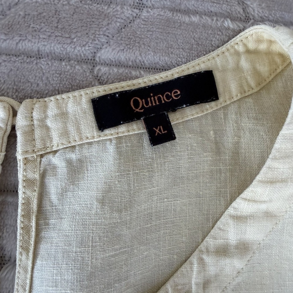 Quince 100% European Linen Tank Top Soft Yellow Sleeveless Size XL - Picture 5 of 6